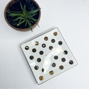 KATE SPADE Gold Polka Dot Ceramic Vanity Tray